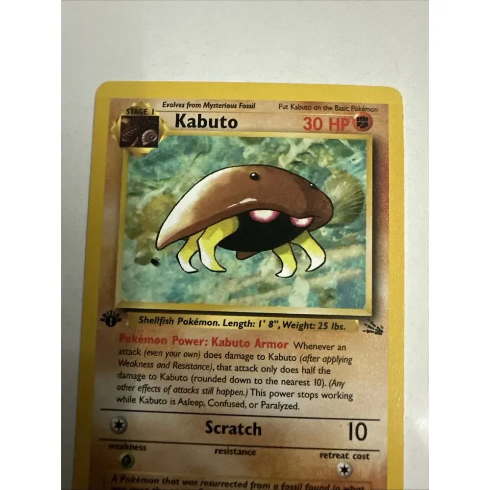 Kabuto 50/62 Fossil 1st Edition LP Pokemon TCG 1999 Common WoTC Vintage